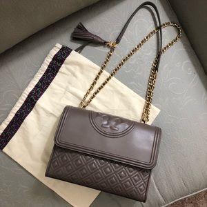 Tory Burch Fleming Bag (Large) in Silver Maple